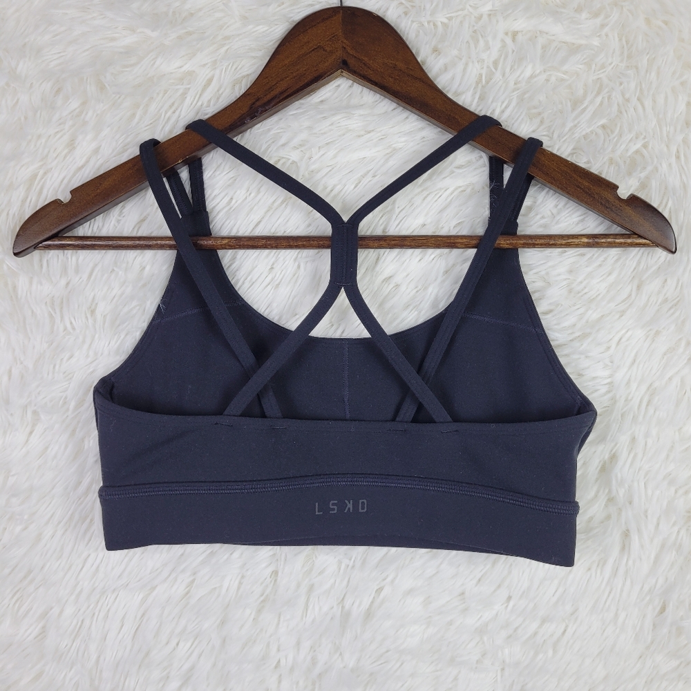 LSKD Black Strappy Sports Bra with Crisscross Back - Picture 2 of 4